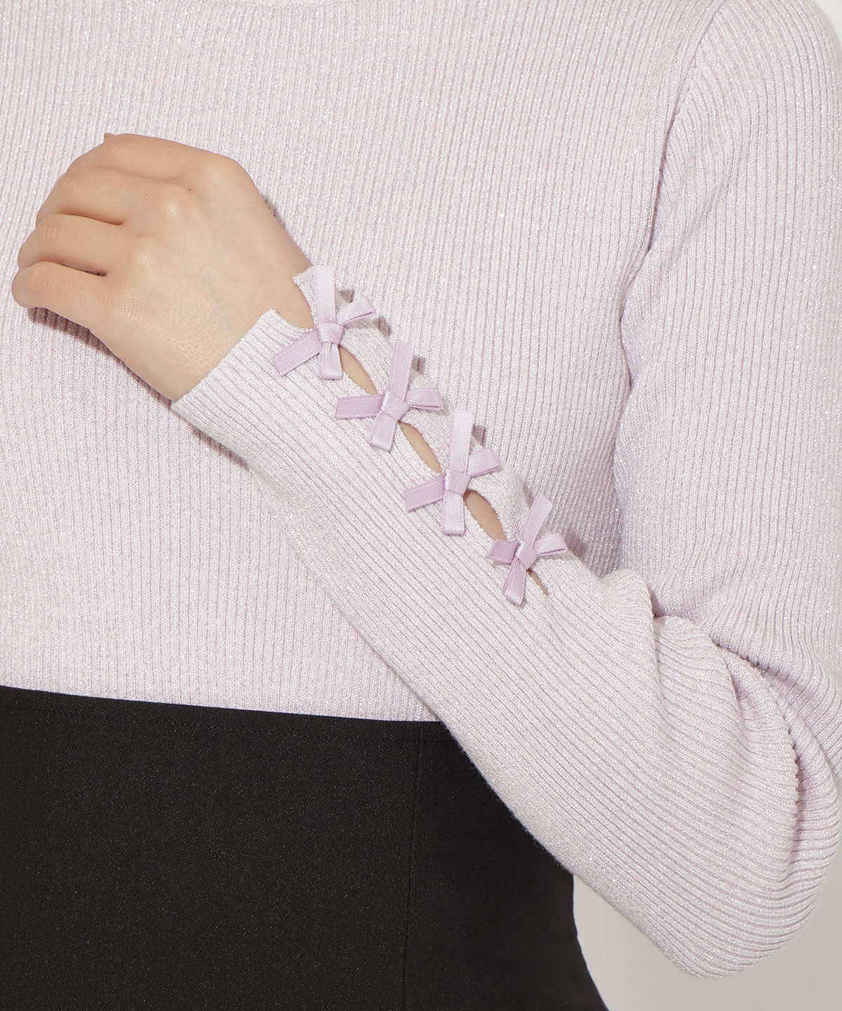 WILLSELECTION「袖リボンタートルニット」|ニット・セーター|