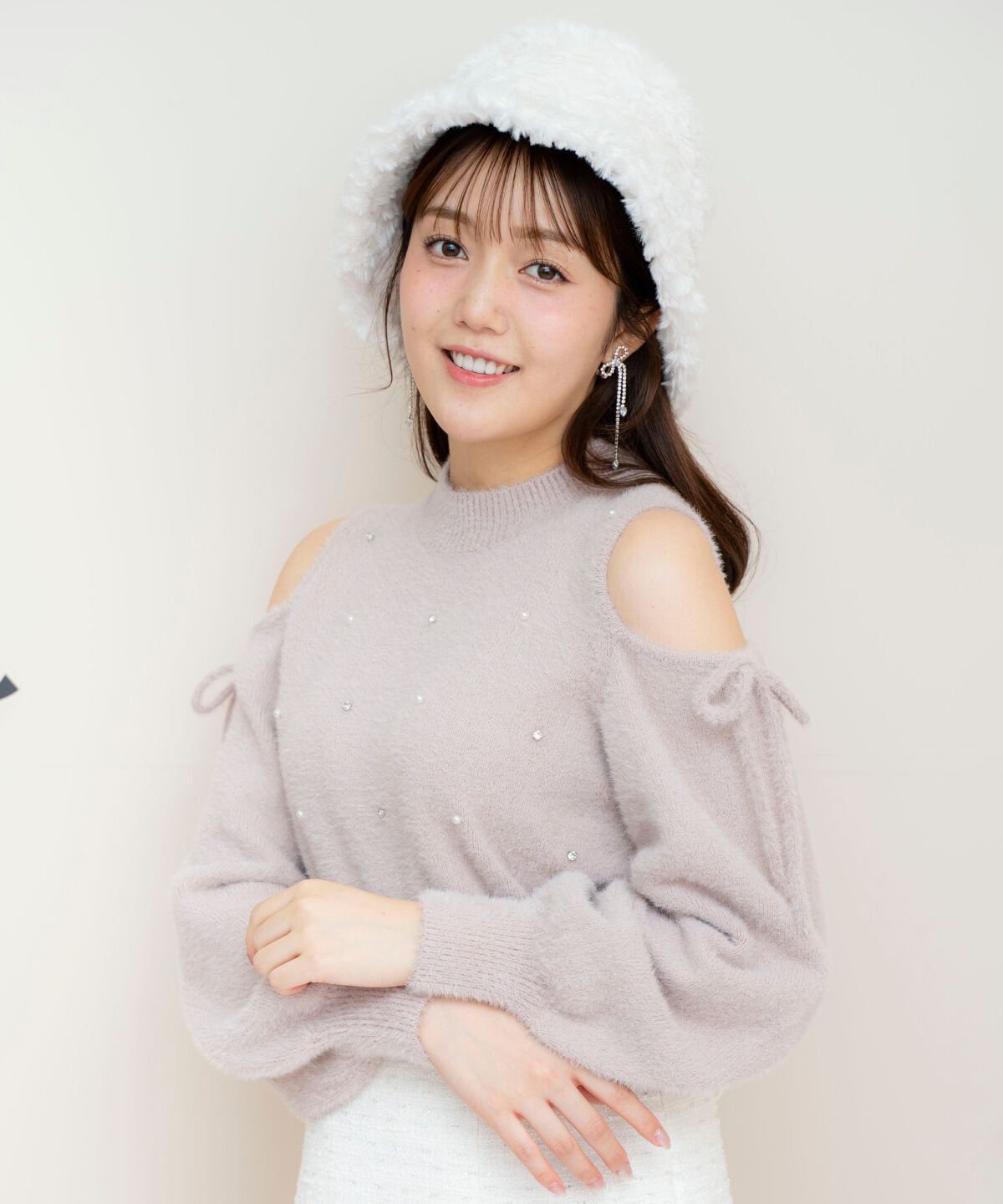 WILLSELECTION「オープンショルダーフェザーニット」|ニット・セーター|