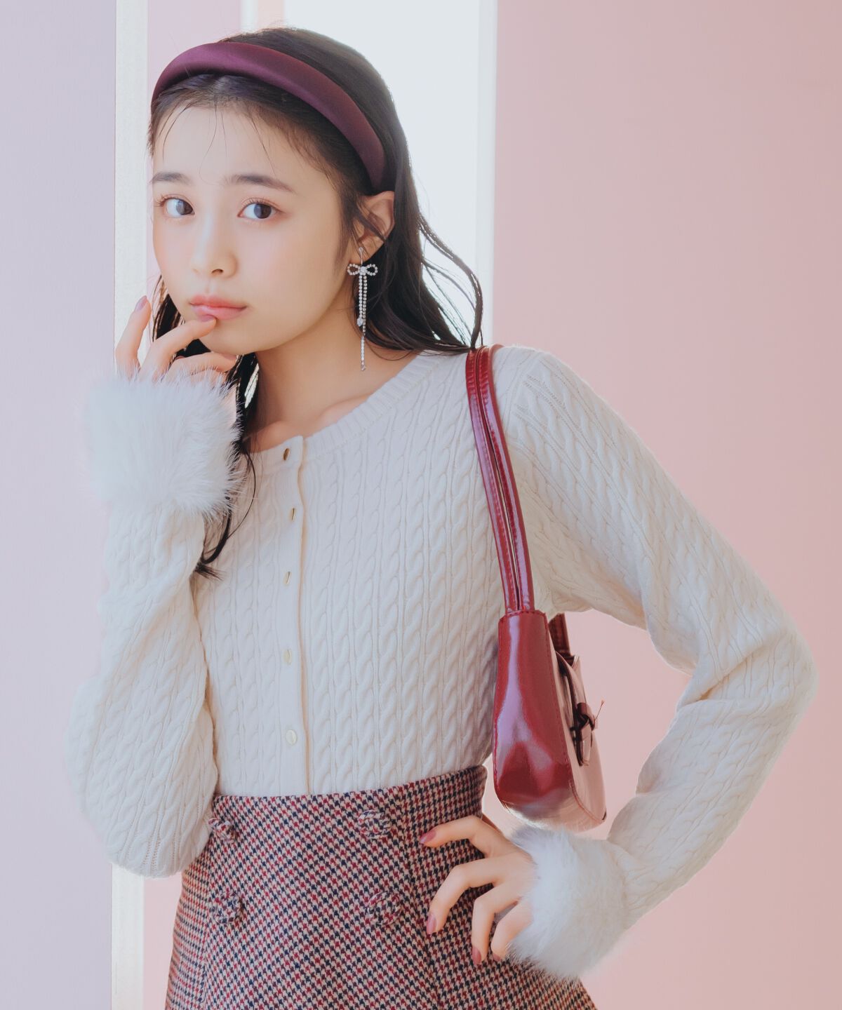 WILLSELECTION「ファーカフスケーブルカーディガン」|カーディガン|