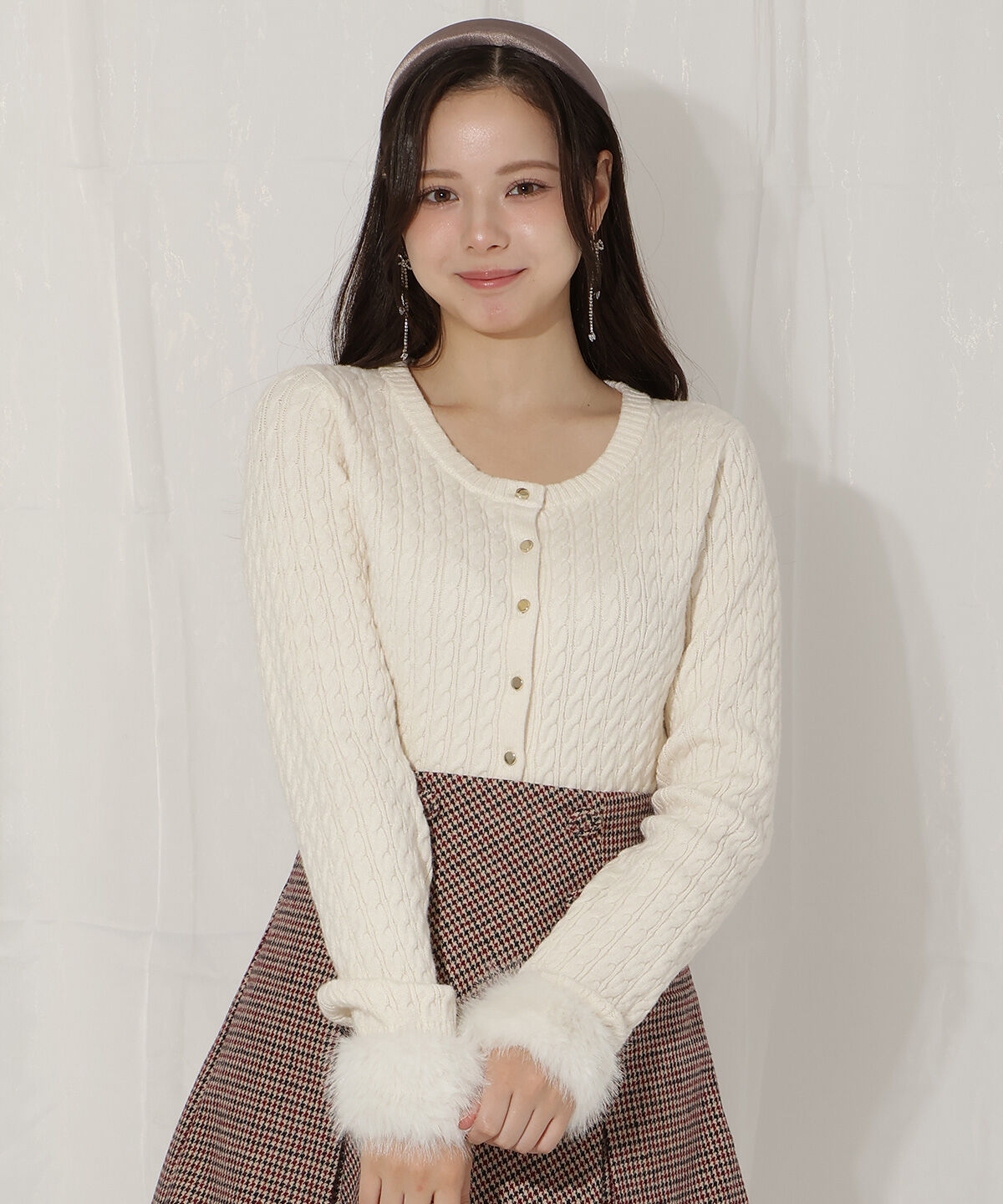 WILLSELECTION「ファーカフスケーブルカーディガン」|カーディガン|