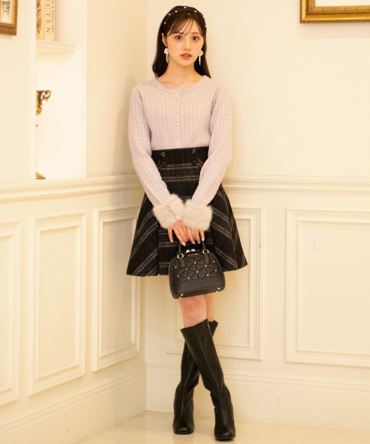 WILLSELECTION「ファーカフスケーブルカーディガン」|カーディガン|