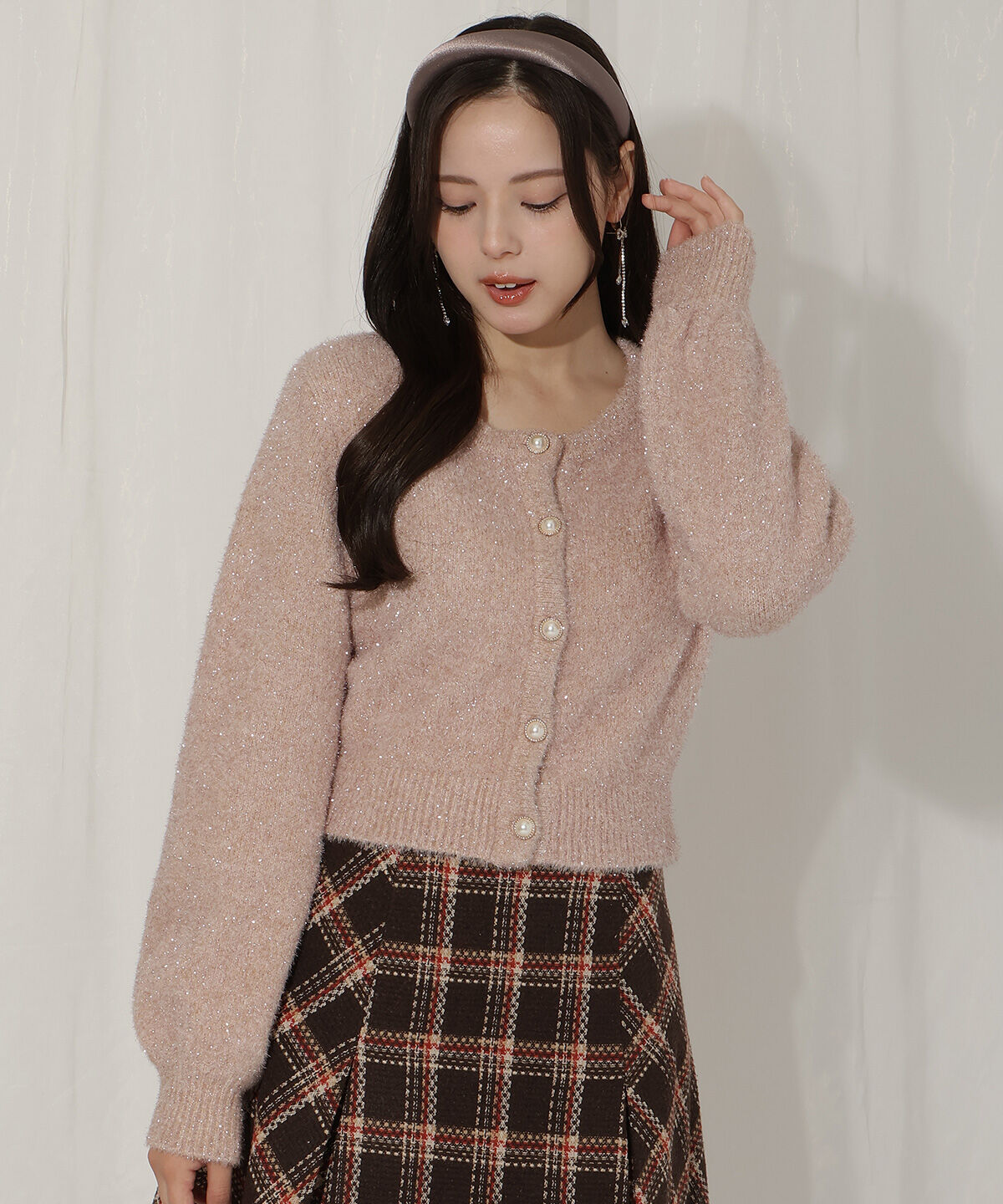 WILLSELECTION「パールボタンラメカーディガン」|カーディガン|