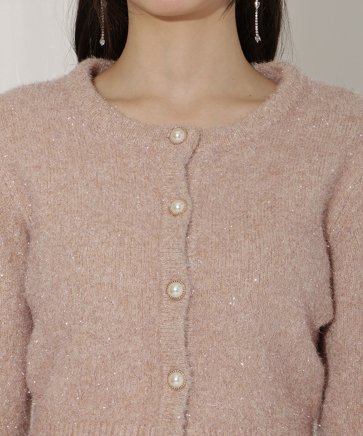 WILLSELECTION「パールボタンラメカーディガン」|カーディガン|