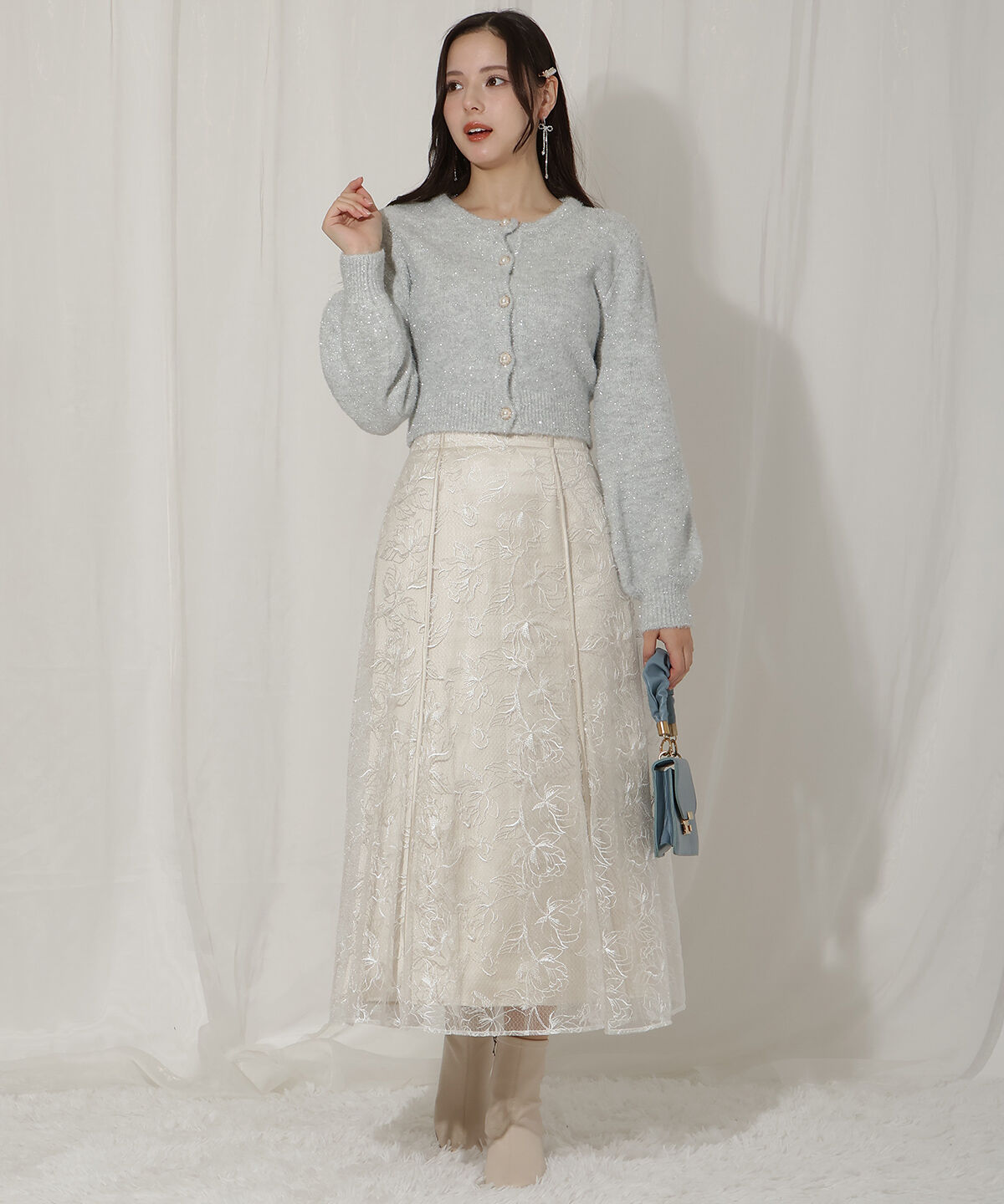 WILLSELECTION「パールボタンラメカーディガン」|カーディガン|