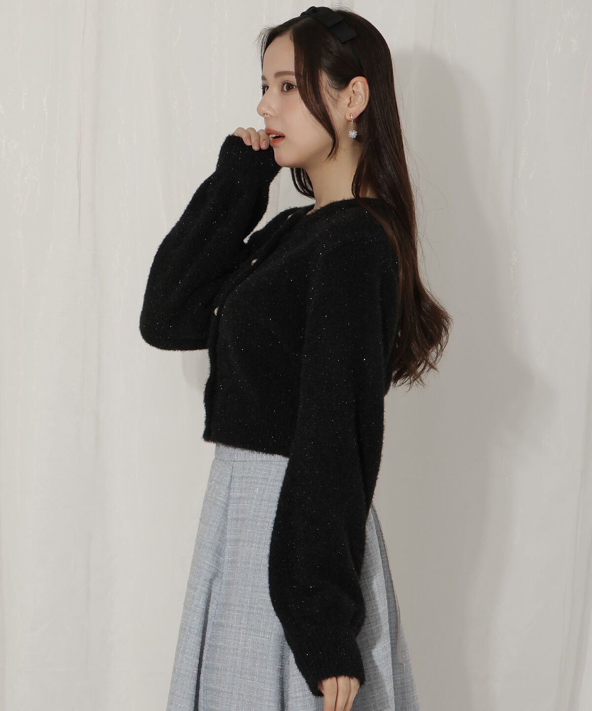 WILLSELECTION「パールボタンラメカーディガン」|カーディガン|