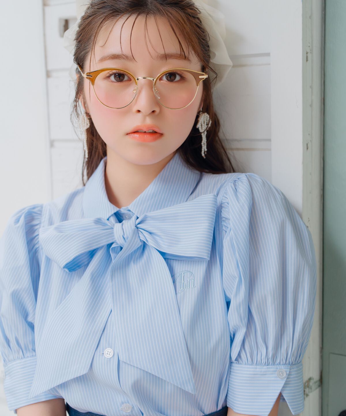 WILLSELECTION「刺繍ストライプパフブラウス」|シャツ・ブラウス|