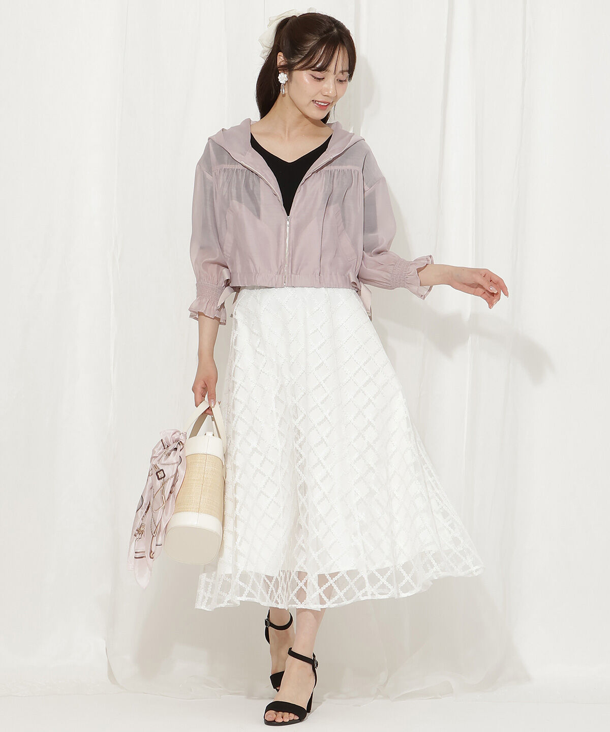 WILLSELECTION「キャンディスリーブシアーパーカー」|ブルゾン・スタジャン|