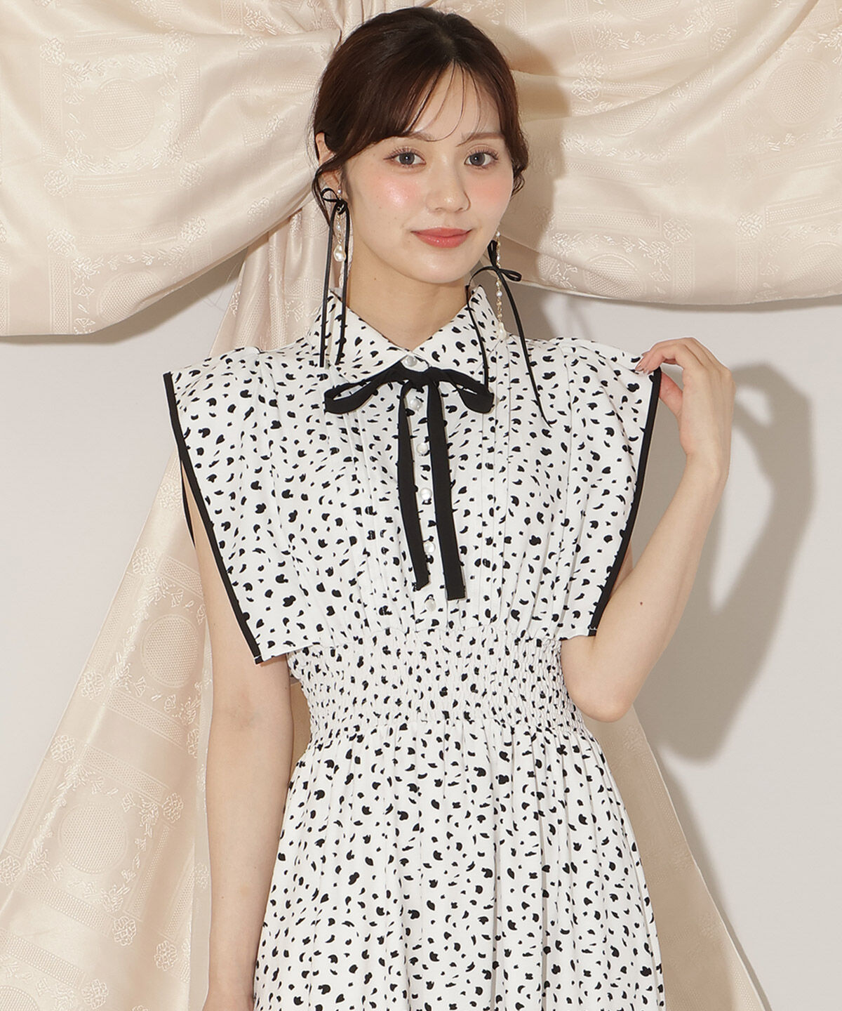 WILLSELECTION「パイピングフリルダルメシアンティアードワンピース」|ワンピース|