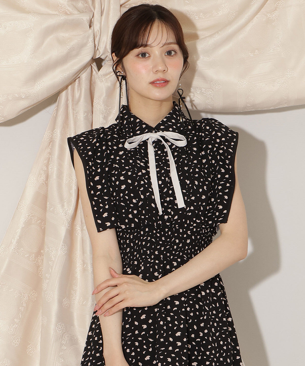 WILLSELECTION「パイピングフリルダルメシアンティアードワンピース」|ワンピース|