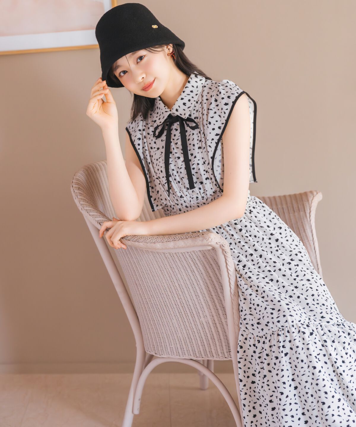 WILLSELECTION「パイピングフリルダルメシアンティアードワンピース」|ワンピース|