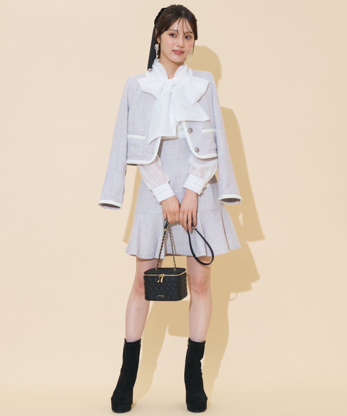 WILLSELECTION「ブレードデザインノーカラーツイードジャケット」|ノーカラージャケット|