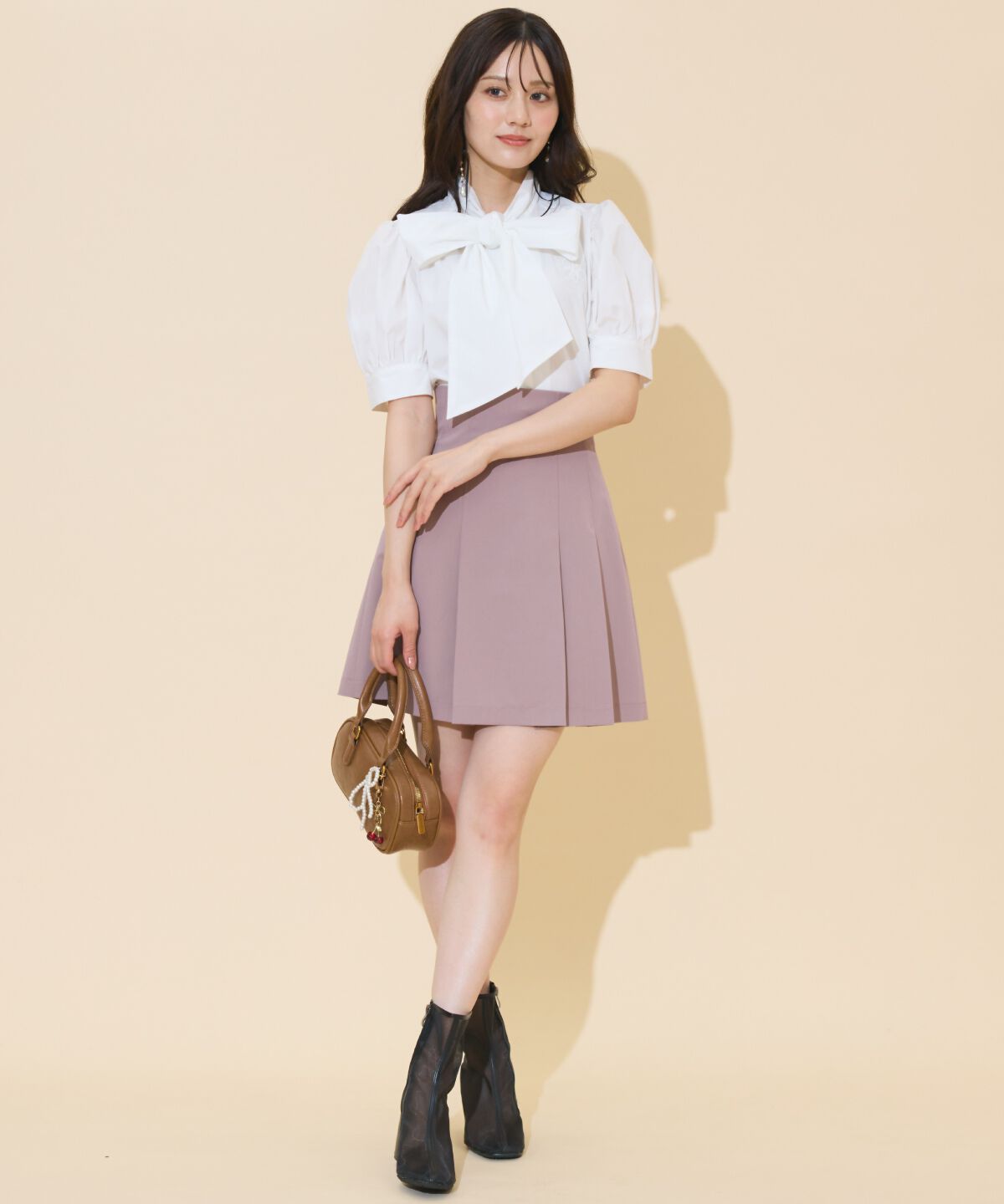 WILLSELECTION「ハイウエストプリーツミニスカート」|フレア|