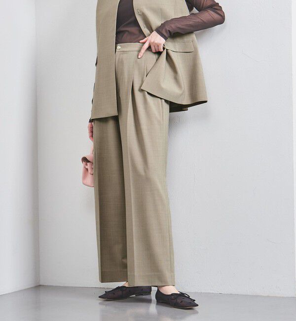 UNITED ARROWS「タック イージーパンツ」|チノ|BEIGE