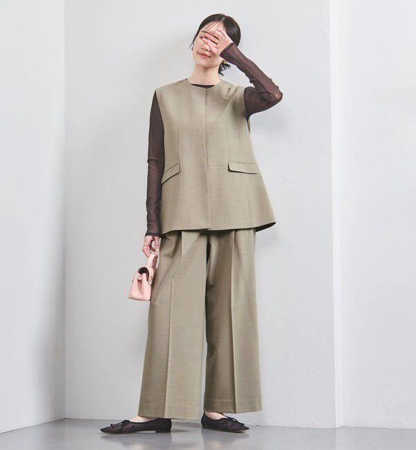 UNITED ARROWS「タック イージーパンツ」|チノ|