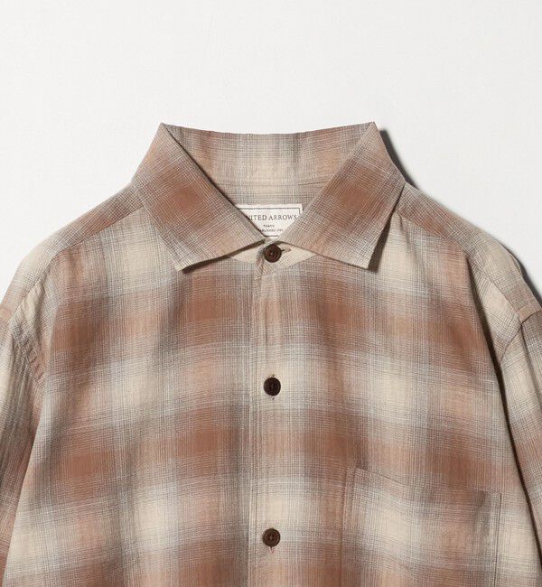 UNITED ARROWS「SOKTAS オンブレチェック ワンピースカラーシャツ」|シャツ・ブラウス|