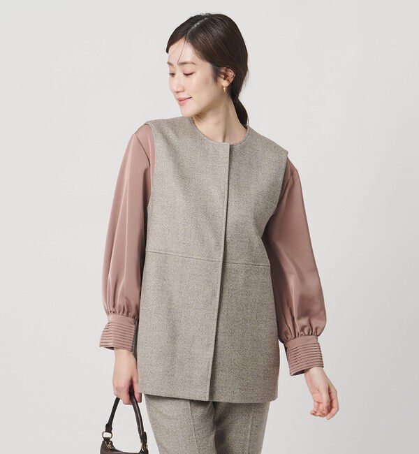 UNITED ARROWS「MOKU ３カラー ツイードライク ベスト」|ベスト・ジレ|