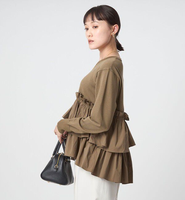 UNITED ARROWS green label relaxing「ティアード ドッキング ニット プルオーバー」|ニット・セーター|