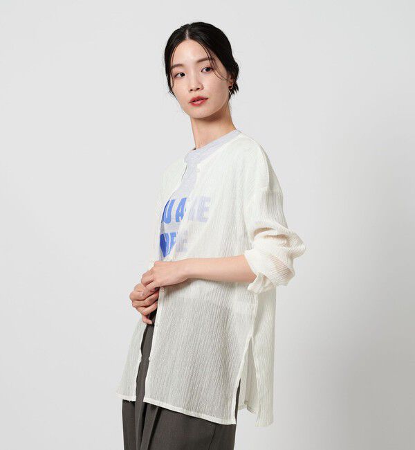 BEAUTY&YOUTH UNITED ARROWS「クレープ クルーネックカーディガン」|カーディガン|