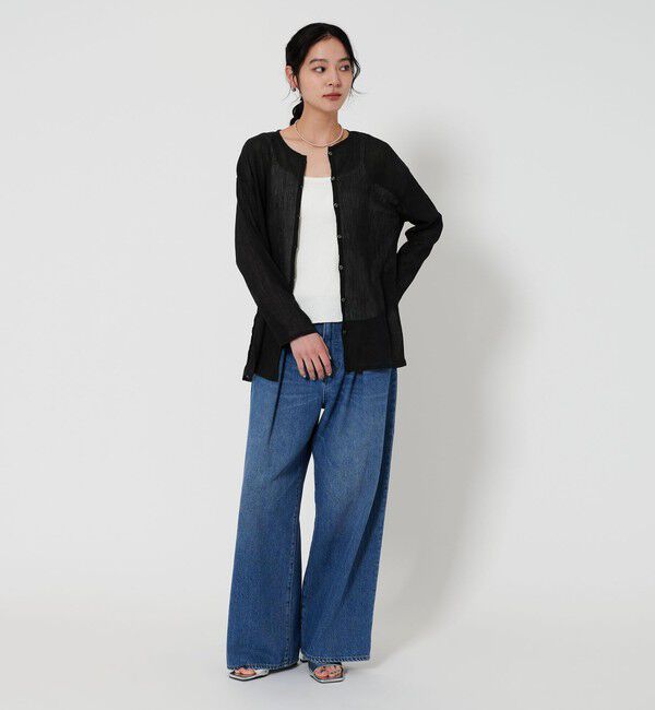 BEAUTY&YOUTH UNITED ARROWS「クレープ クルーネックカーディガン」|カーディガン|