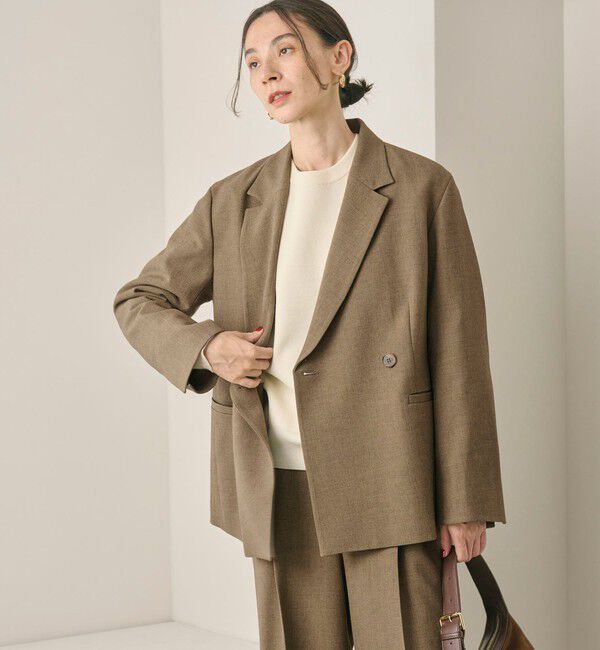 BEAUTY&YOUTH UNITED ARROWS「【WEB限定 Wardrobe DAILY MINIMAL】ウールライク メランジダブルジャケット ウォッシャブル」|テーラードジャケット|