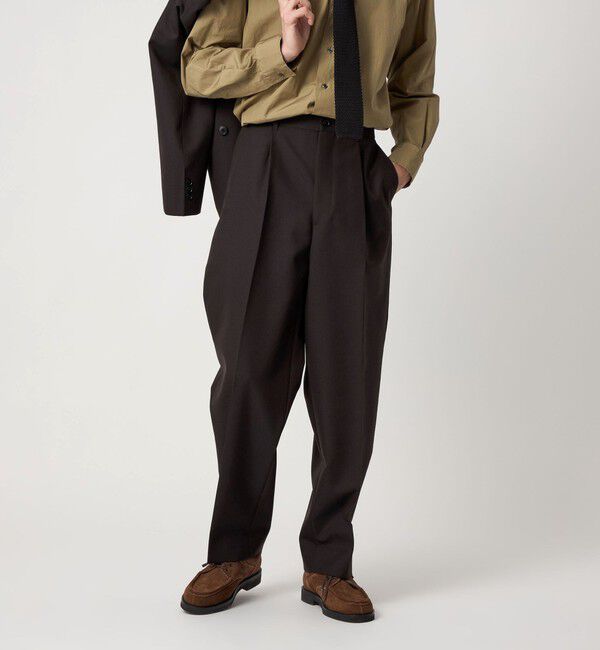 STEVEN ALAN「＜Steven Alan＞ ウール オックスフォード アウト ワンプリーツ スラックス」|スラックス|