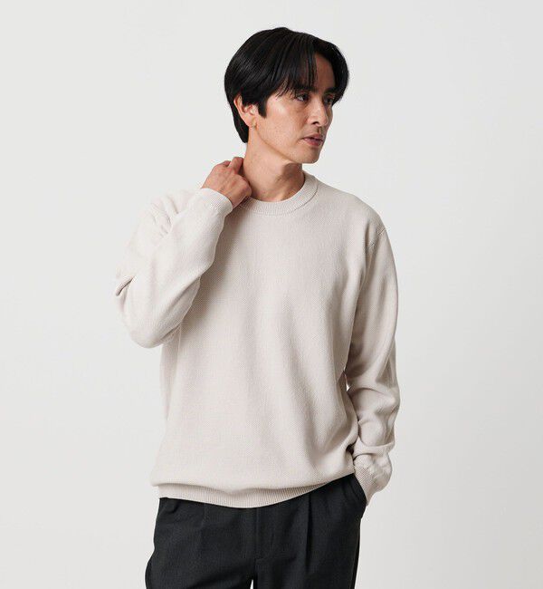 BEAUTY&YOUTH UNITED ARROWS「ガスコットン リンクス クルーネック ニット」|ニット・セーター|LT.GRAY