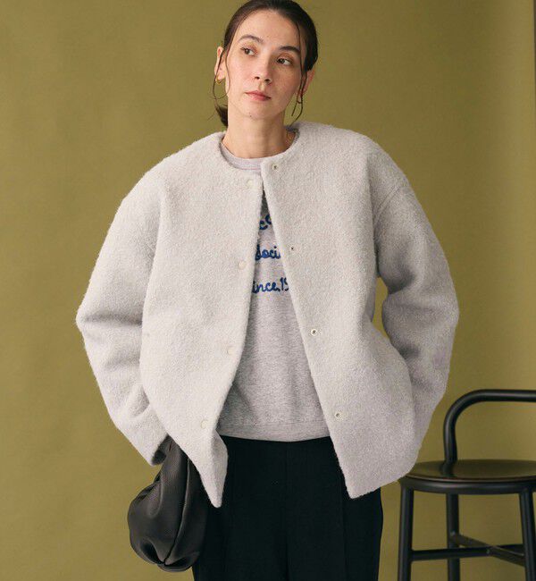 BEAUTY&YOUTH UNITED ARROWS「ブークレ ノーカラーブルゾン」|ブルゾン・スタジャン|