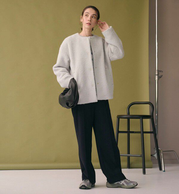 BEAUTY&YOUTH UNITED ARROWS「ブークレ ノーカラーブルゾン」|ブルゾン・スタジャン|