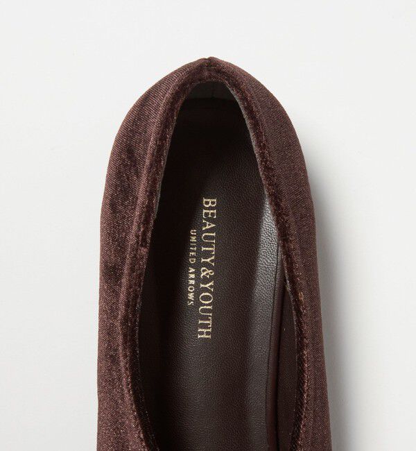 BEAUTY&YOUTH UNITED ARROWS「ベルベット リボン Vカット フラットシューズ」|バレエシューズ|