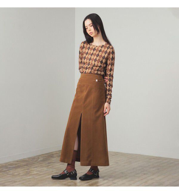 Ray BEAMS 「フロッキー ジップ スリット スカート」|スカート|