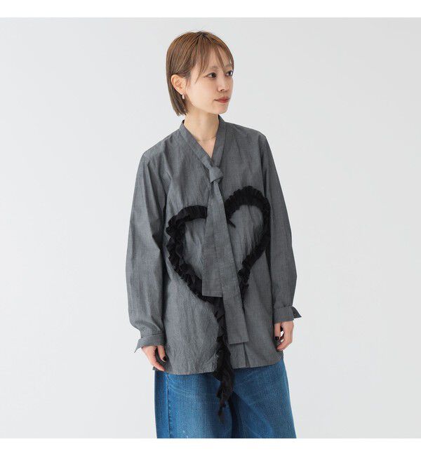 BEAMSBOY「maturely / オーガニック コットン ハート フリルシャツ」|シャツ・ブラウス|