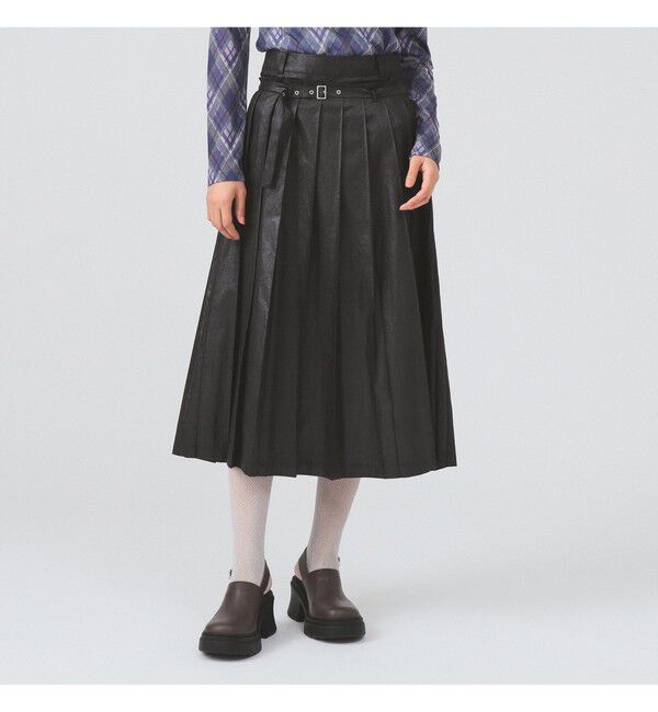 Ray BEAMS 「レザーライクプリーツ スカート」|スカート|
