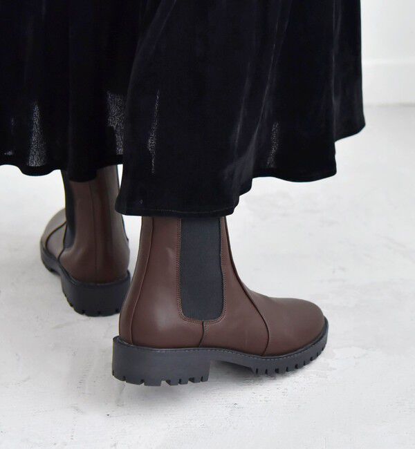 quaranciel「quaranciel: トラック ソール サイドゴア ブーツ」|ショートブーツ|ブラウン