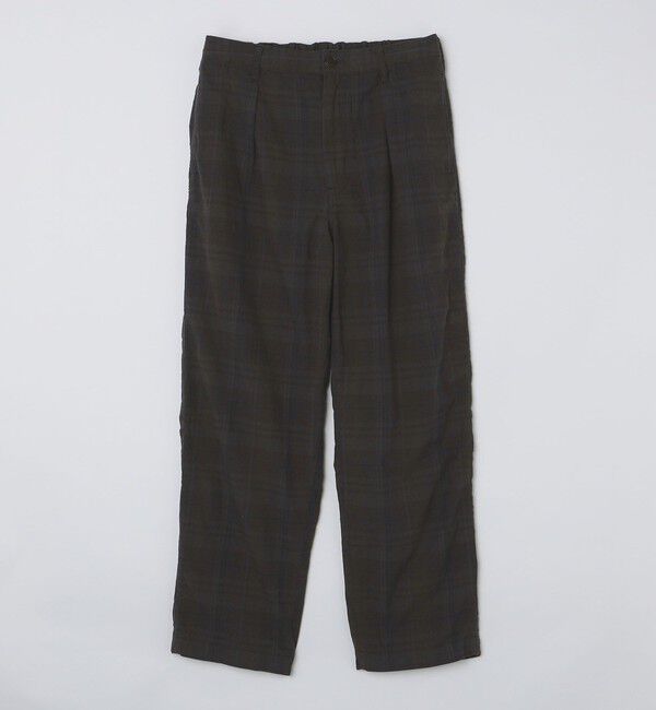 SHIPS「SHIPS: 〈セットアップ対応〉ダークトーン チェック コットン イージー トラウザー」|チノ|