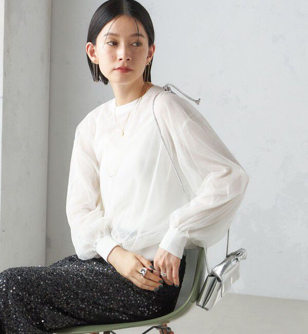 SHIPS for women「〈手洗い可能〉ダブル シアー ニット プルオーバー」|ニット・セーター|