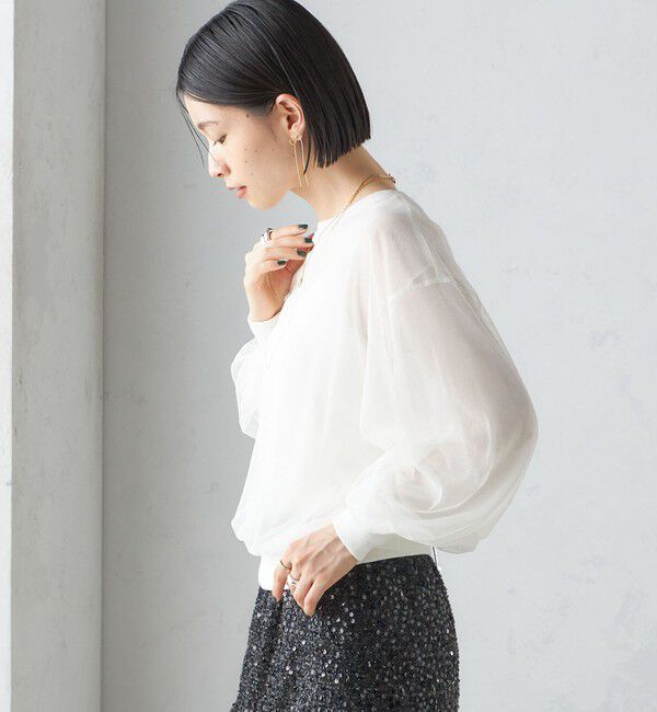 SHIPS for women「〈手洗い可能〉ダブル シアー ニット プルオーバー」|ニット・セーター|