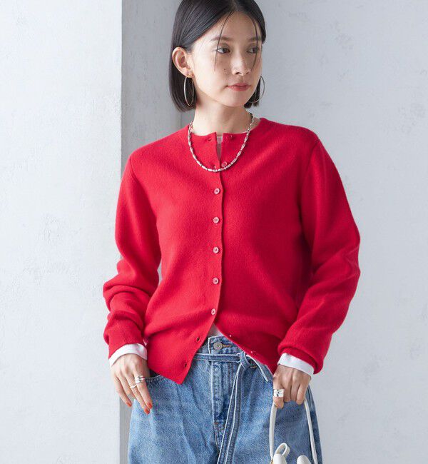 SHIPS for women「カシミヤ クルーネック カーディガン」|カーディガン|レッド