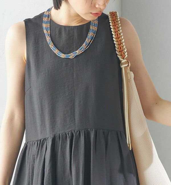 SHIPS for women「〈手洗い可能〉シルク混 シアー ノースリーブ ワンピース」|ワンピース|