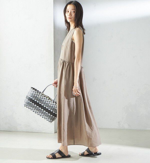 SHIPS for women「〈手洗い可能〉シルク混 シアー ノースリーブ ワンピース」|ワンピース|