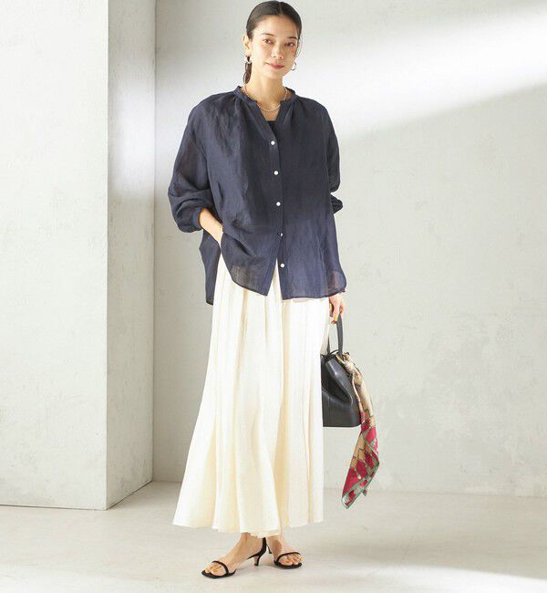 SHIPS for women「〈手洗い可能〉ウエスト ゴム ボリューム フレア ロング スカート」|スカート|