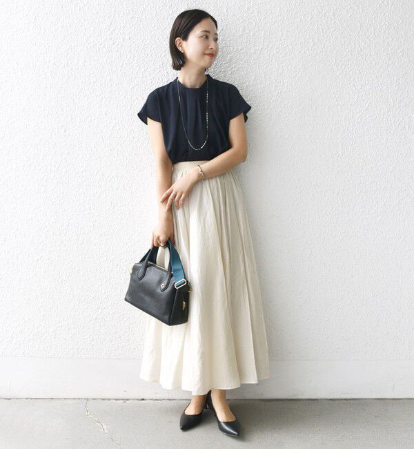 SHIPS for women「〈手洗い可能〉ウエスト ゴム ボリューム フレア ロング スカート」|スカート|