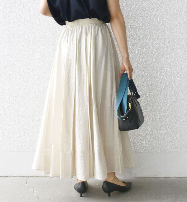 SHIPS for women「〈手洗い可能〉ウエスト ゴム ボリューム フレア ロング スカート」|スカート|