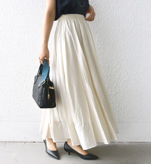 SHIPS for women「〈手洗い可能〉ウエスト ゴム ボリューム フレア ロング スカート」|スカート|