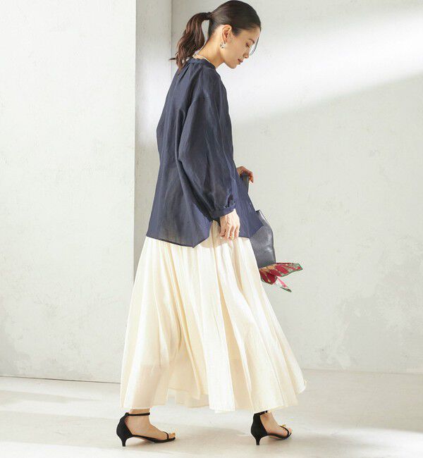 SHIPS for women「〈手洗い可能〉ウエスト ゴム ボリューム フレア ロング スカート」|スカート|