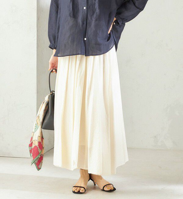 SHIPS for women「〈手洗い可能〉ウエスト ゴム ボリューム フレア ロング スカート」|スカート|