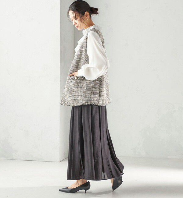 SHIPS for women「〈手洗い可能〉ウエスト ゴム ボリューム フレア ロング スカート」|スカート|