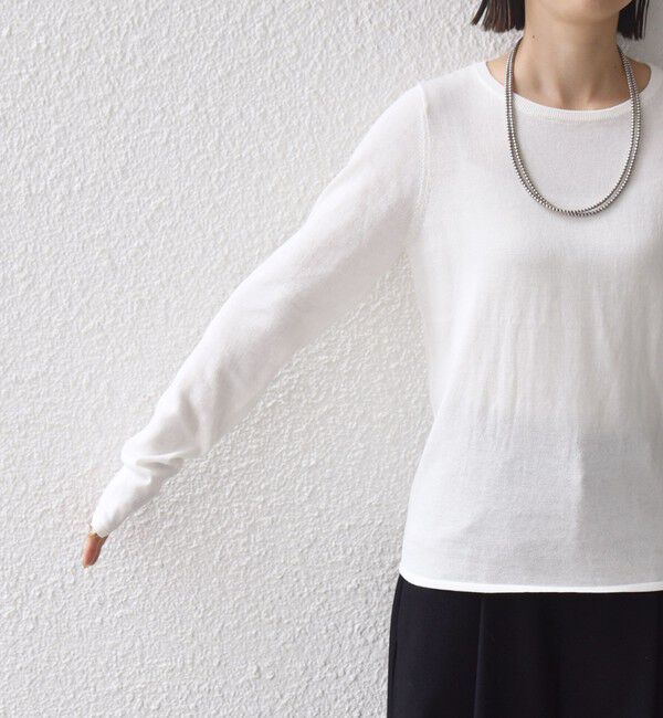 SHIPS for women「〈洗濯機可能〉ラメ クルーネック 長袖 ニット」|ニット・セーター|