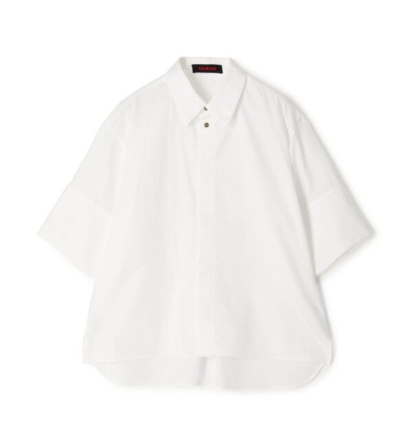 CABaN「コットンタイプライター 半袖シャツ」|シャツ・ブラウス|11 ホワイト