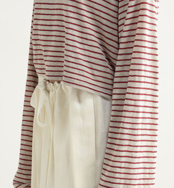 BACCA「リネンボーダー ショートカットソー」|Tシャツ・カットソー|