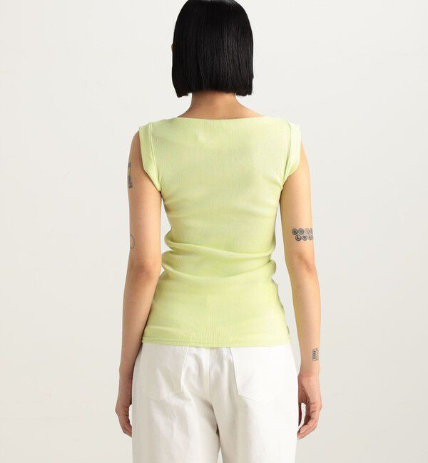 Edition「コットンリブ ボートネックトップス」|タンクトップ|